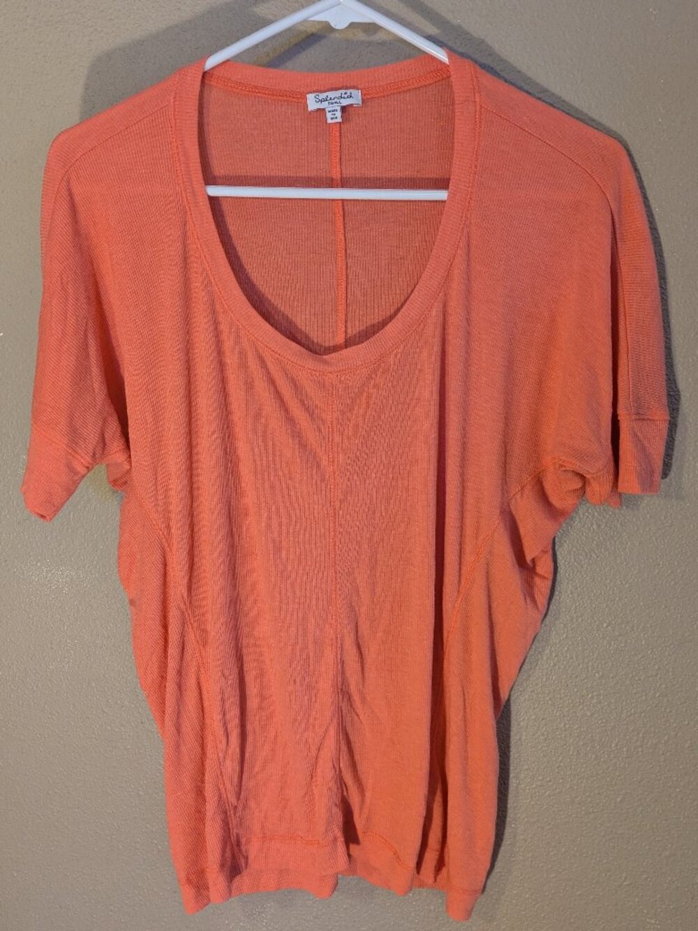 Orange batwing sleeve shirt